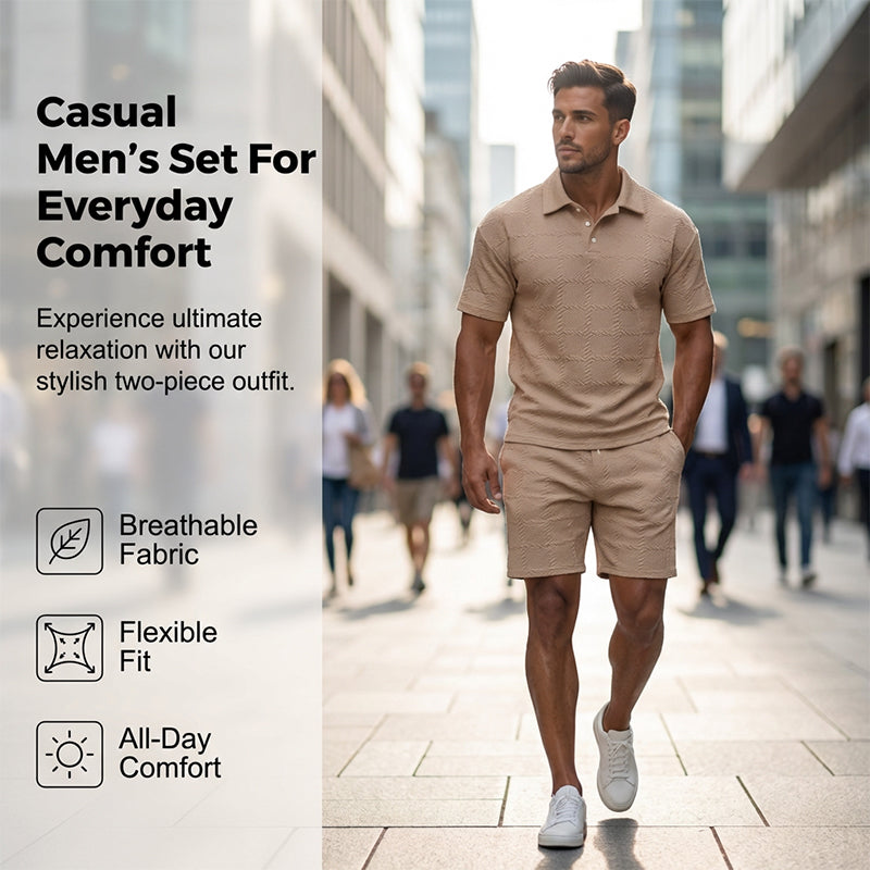 Ensemble homme uni : T-shirt manches courtes et short