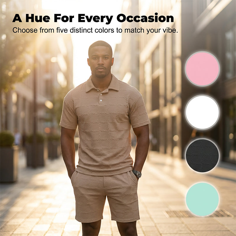 Ensemble homme uni : T-shirt manches courtes et short