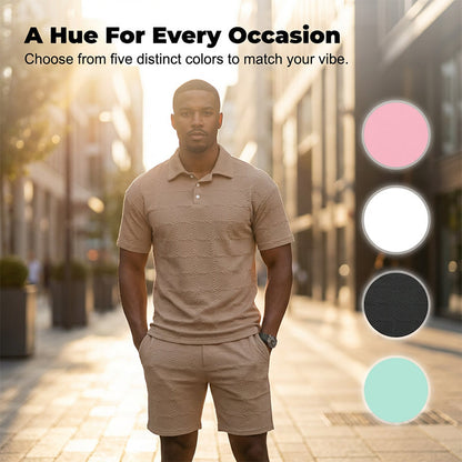Ensemble homme uni : T-shirt manches courtes et short