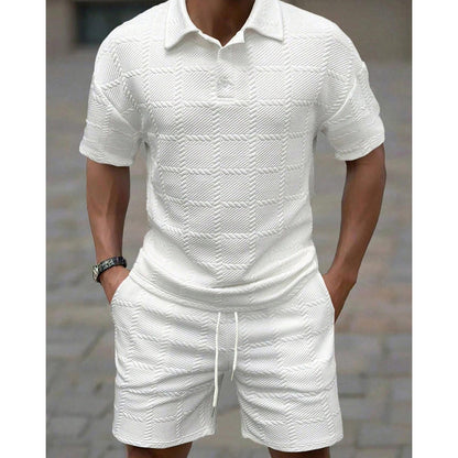 Ensemble homme uni : T-shirt manches courtes et short