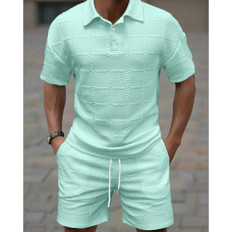 Ensemble homme uni : T-shirt manches courtes et short