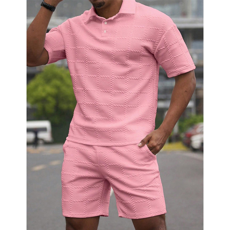 Ensemble homme uni : T-shirt manches courtes et short