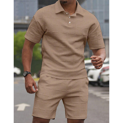 Ensemble homme uni : T-shirt manches courtes et short