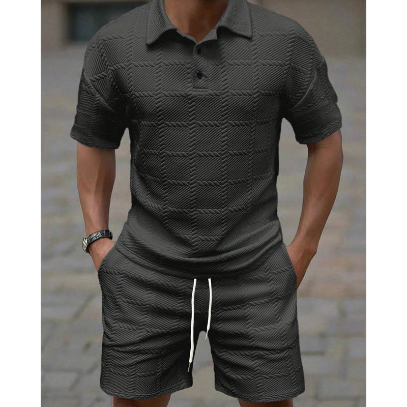 Ensemble homme uni : T-shirt manches courtes et short