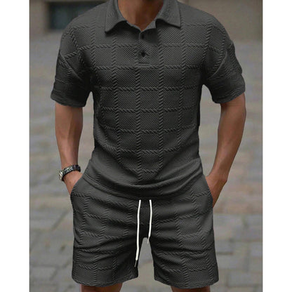 Ensemble homme uni : T-shirt manches courtes et short
