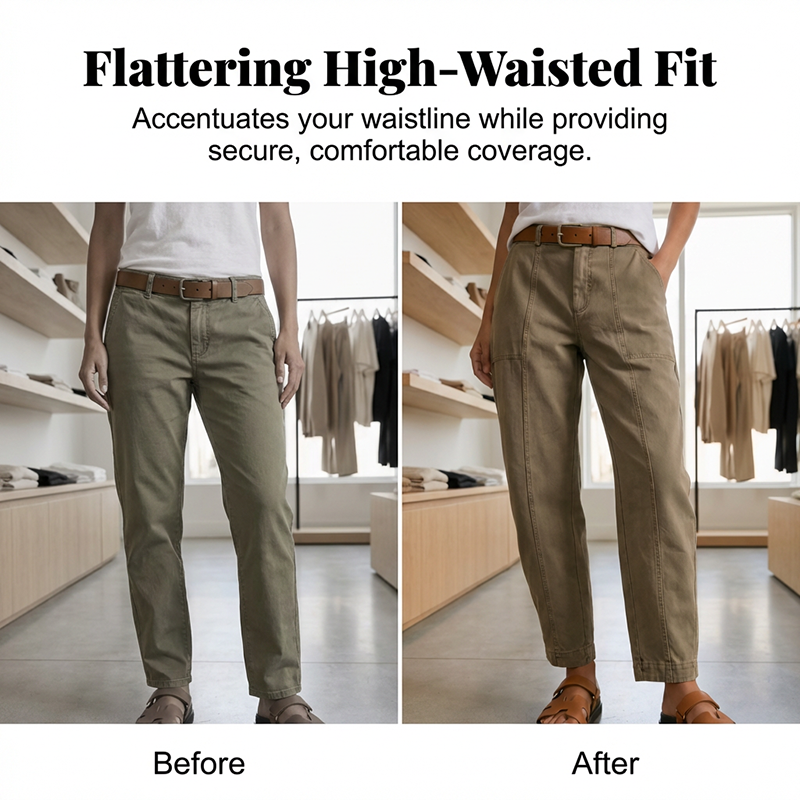 Pantalon utilitaire fuselé à taille haute pour femme