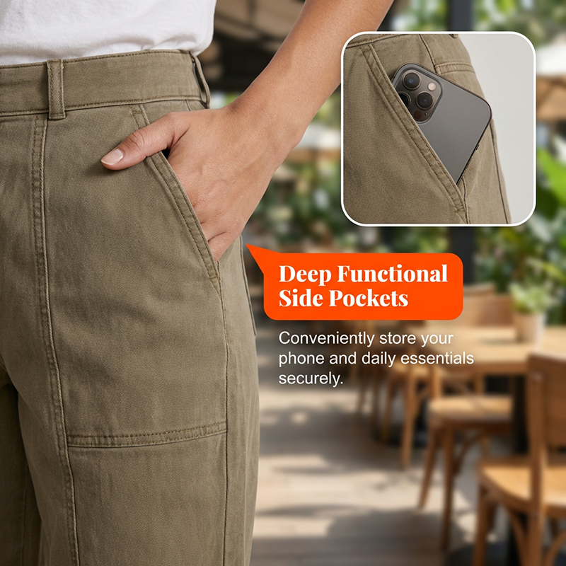 Pantalon utilitaire fuselé à taille haute pour femme