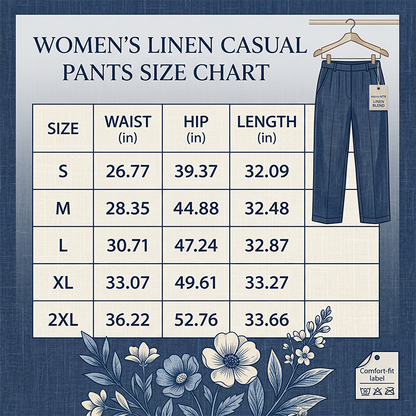 Pantalon 7/8 en mélange coton et lin pour femme