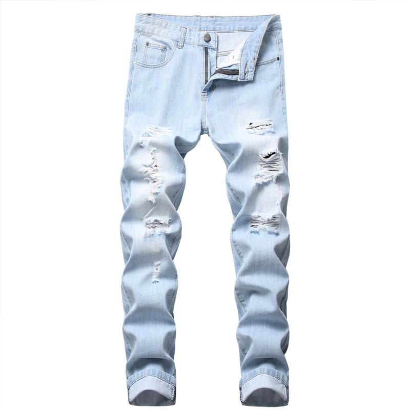 Jean slim droit déchiré pour homme