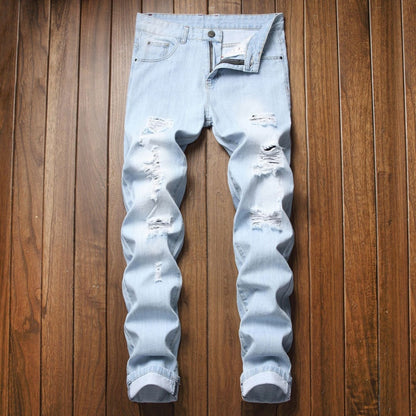 Jean slim droit déchiré pour homme