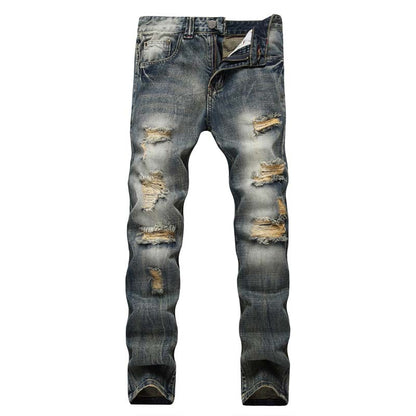 Jean slim droit déchiré pour homme