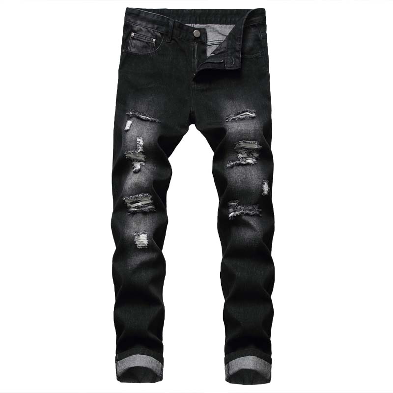 Jean slim droit déchiré pour homme