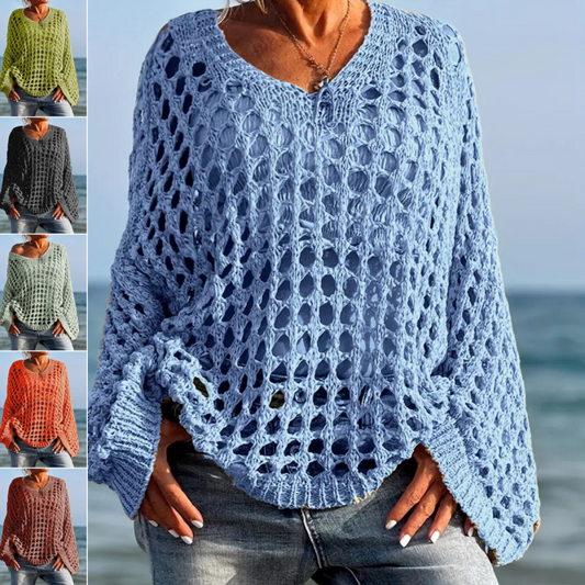 💎 50% SUR LE HAUT CROCHET DÉCONTRACTÉ ! 💎 Motif Élégant, Coupe Fluide & Couleurs Unies Polyvalentes ✨