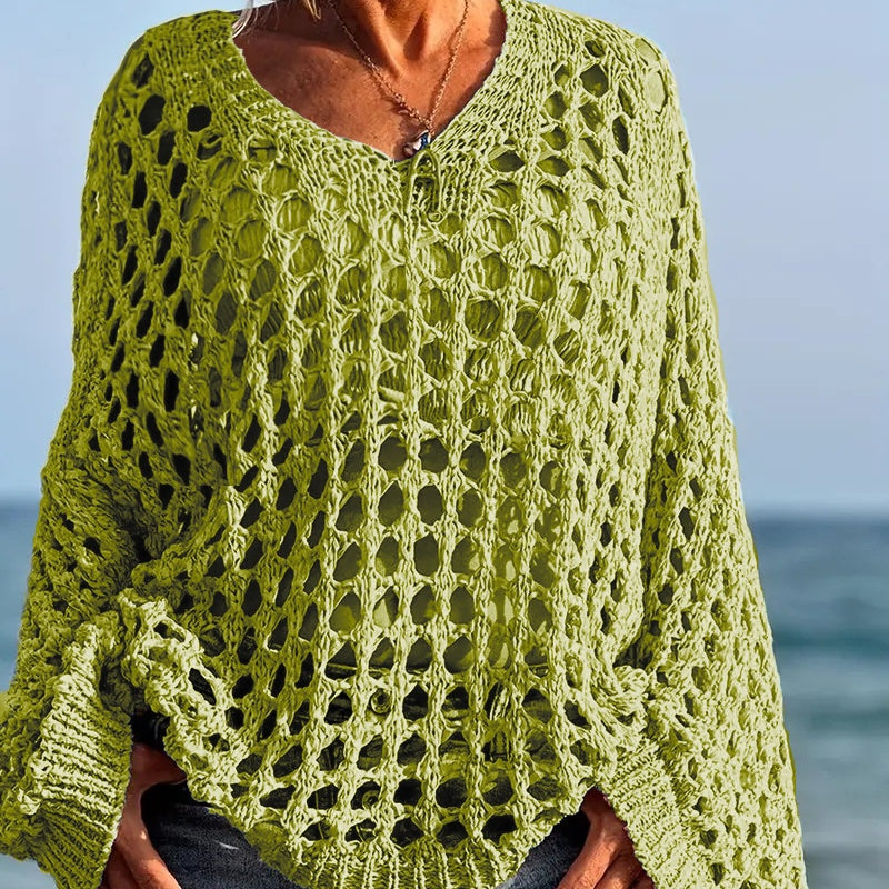 💎 50% SUR LE HAUT CROCHET DÉCONTRACTÉ ! 💎 Motif Élégant, Coupe Fluide & Couleurs Unies Polyvalentes ✨