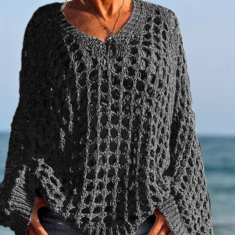 💎 50% SUR LE HAUT CROCHET DÉCONTRACTÉ ! 💎 Motif Élégant, Coupe Fluide & Couleurs Unies Polyvalentes ✨