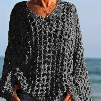 💎 50% SUR LE HAUT CROCHET DÉCONTRACTÉ ! 💎 Motif Élégant, Coupe Fluide & Couleurs Unies Polyvalentes ✨