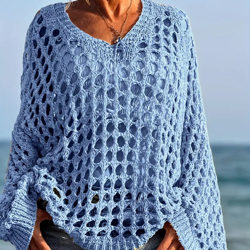 💎 50% SUR LE HAUT CROCHET DÉCONTRACTÉ ! 💎 Motif Élégant, Coupe Fluide & Couleurs Unies Polyvalentes ✨