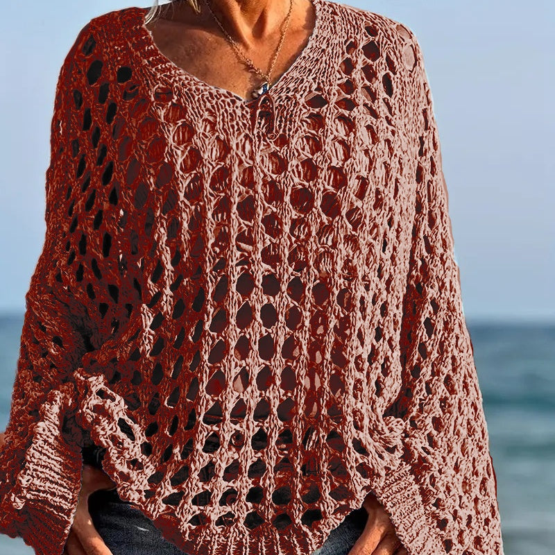 💎 50% SUR LE HAUT CROCHET DÉCONTRACTÉ ! 💎 Motif Élégant, Coupe Fluide & Couleurs Unies Polyvalentes ✨