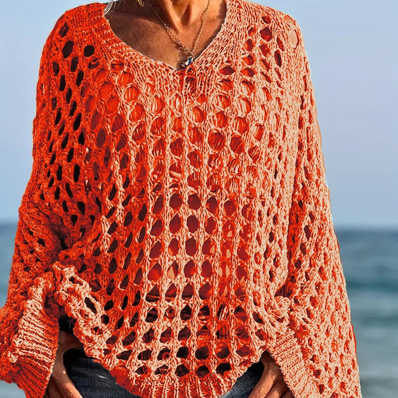 💎 50% SUR LE HAUT CROCHET DÉCONTRACTÉ ! 💎 Motif Élégant, Coupe Fluide & Couleurs Unies Polyvalentes ✨