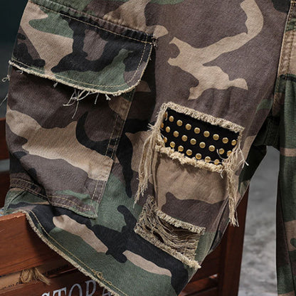 ⏰🔥50 % de réduction pour une durée limitée + livraison gratuite🔥⏰Short cargo camouflage à clous pour homme