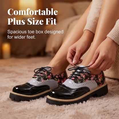 Chaussures à semelles compensées à motif floral pour femme