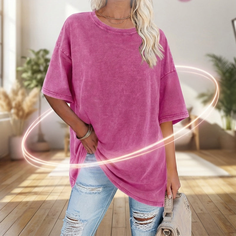 T-shirt oversize vintage délavé pour femme