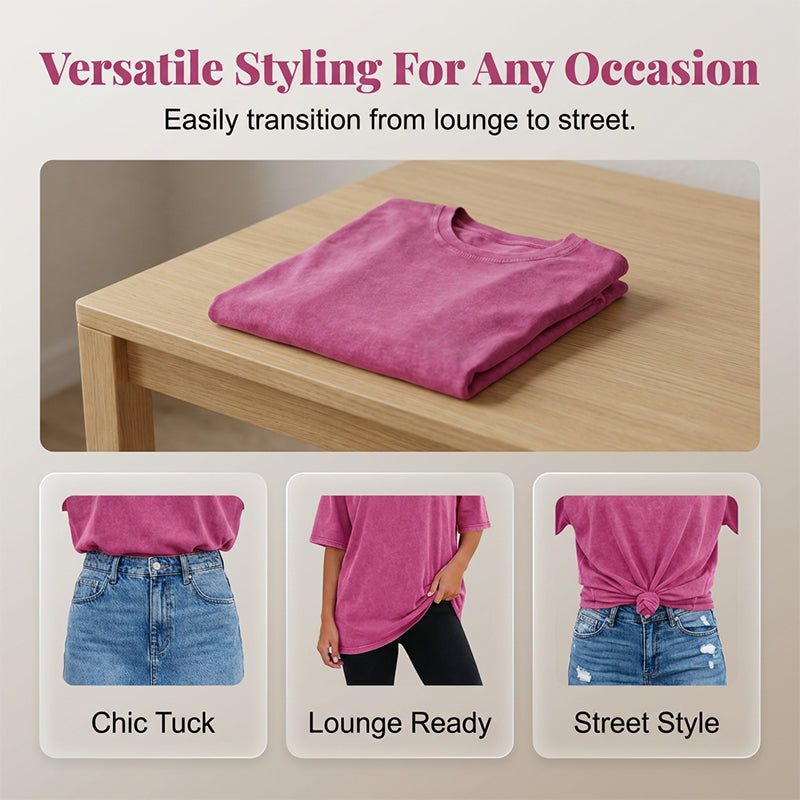 T-shirt oversize vintage délavé pour femme