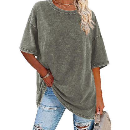 T-shirt oversize vintage délavé pour femme