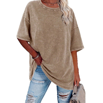 T-shirt oversize vintage délavé pour femme