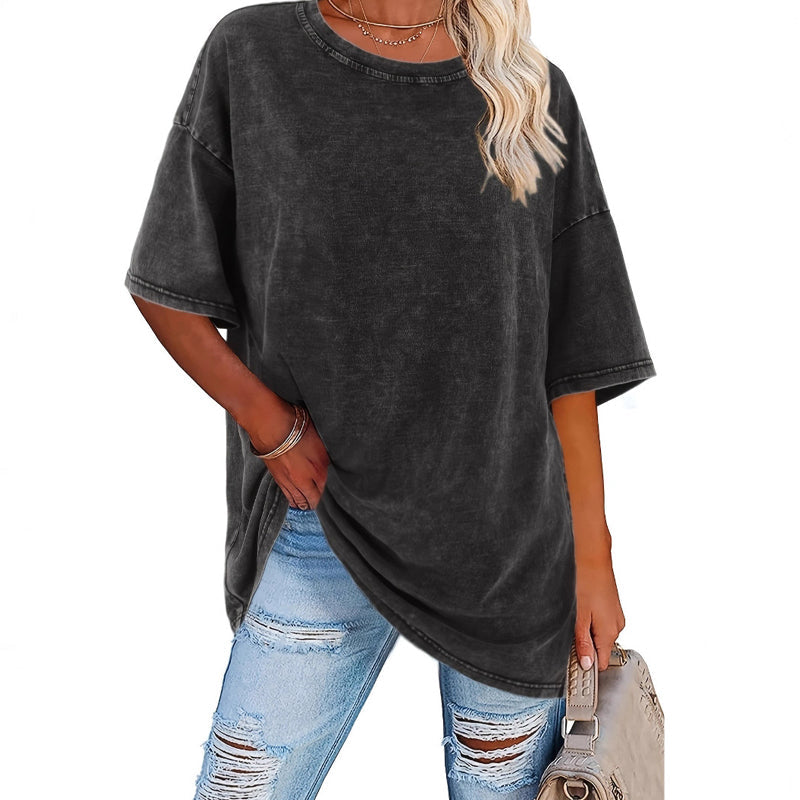 T-shirt oversize vintage délavé pour femme