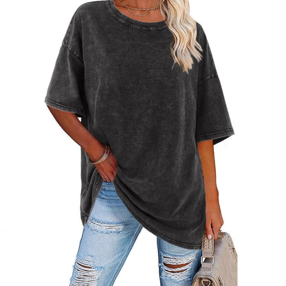 T-shirt oversize vintage délavé pour femme