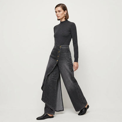 💐50 % de réduction🔥Pantalon-jupe en jean confortable – Liberté de mouvement comme un short, style d’une jupe 🚶‍♀️💨【Prix Exceptionnel】