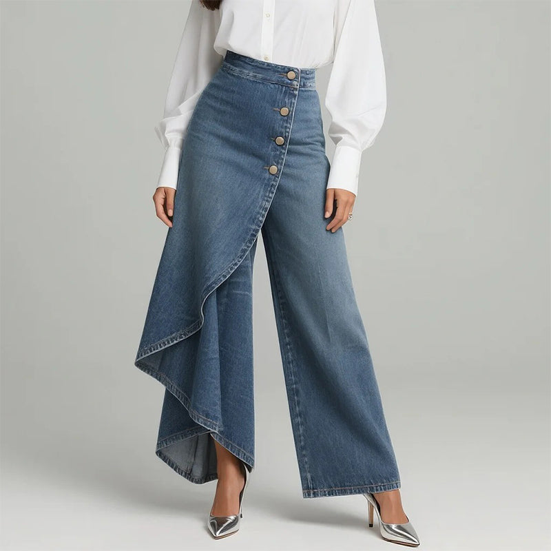💐50 % de réduction🔥Pantalon-jupe en jean confortable – Liberté de mouvement comme un short, style d’une jupe 🚶‍♀️💨【Prix Exceptionnel】