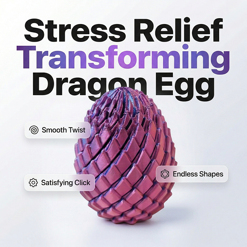 🎁Œuf de dragon imprimé en 3D🦖 = l'outil anti-stress parfait : une petite torsion et le stress disparaît instantanément 🔄