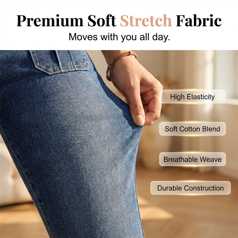 Pantalon Capri en denim stretch coupe slim pour femme
