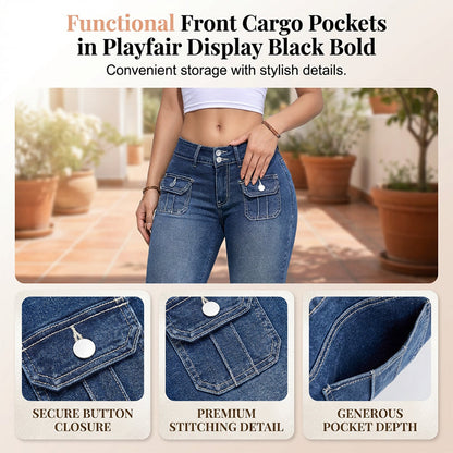 Pantalon Capri en denim stretch coupe slim pour femme