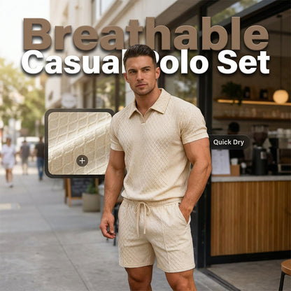 ✨Ensemble t-shirt et short en jacquard pour homme