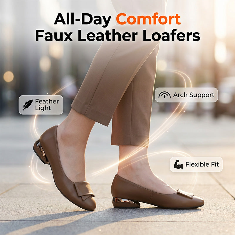 Mocassins Souples et Légers en Similicuir pour Femme
