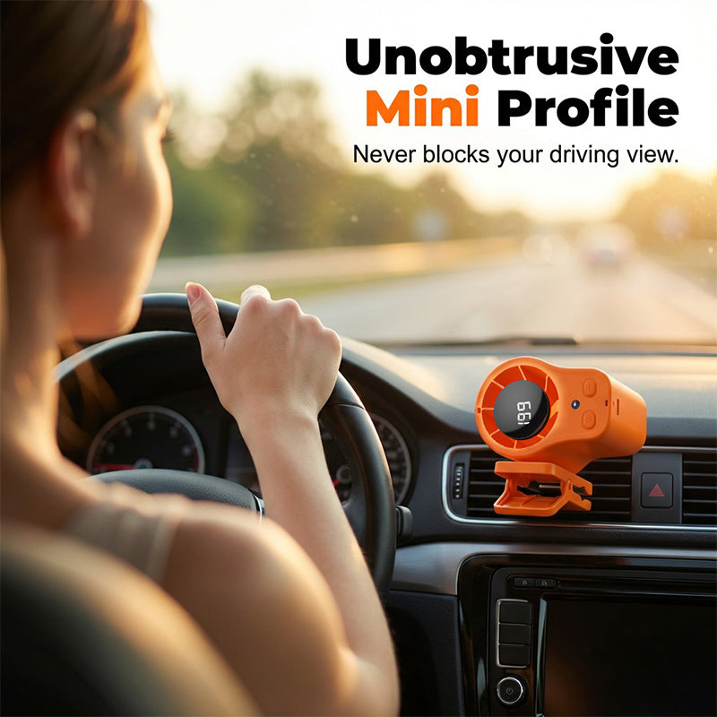 🌀🌬️ PROMO FLASH 56% ! Ventilateur Personnel USB Mains Libres – Fixation Grille Aération Voiture ou Bureau, Écran LED, Silencieux (<36dB), Batterie 2000/4000mAh, 3 Couleurs 🚗