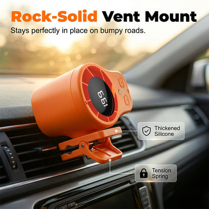 🌀🌬️ PROMO FLASH 56% ! Ventilateur Personnel USB Mains Libres – Fixation Grille Aération Voiture ou Bureau, Écran LED, Silencieux (<36dB), Batterie 2000/4000mAh, 3 Couleurs 🚗