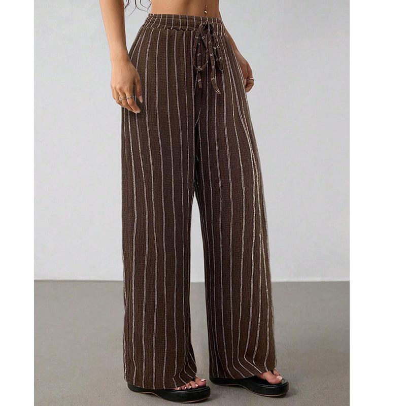 👖 50 % DE RÉDUCTION EN CE MOMENT ! Pantalon large à rayures pour femme avec cordon de serrage – Léger, respirant et à taille ajustable pour un look chic et décontracté ✨🍃