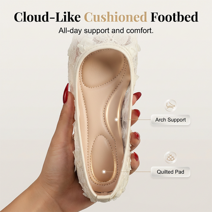 📢📢50 % DE RÉDUCTION !!!⏰Ballerines en dentelle pour femme, à bout carré et respirantes