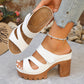 Sandales Mules à Talon Bloc et Plateforme pour Femme