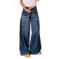 Jean barrel taille haute décontracté pour femme