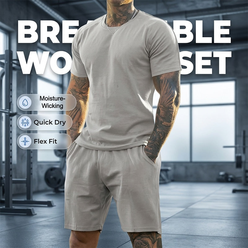 Ensemble 2 pièces pour homme : t-shirt et short de sport