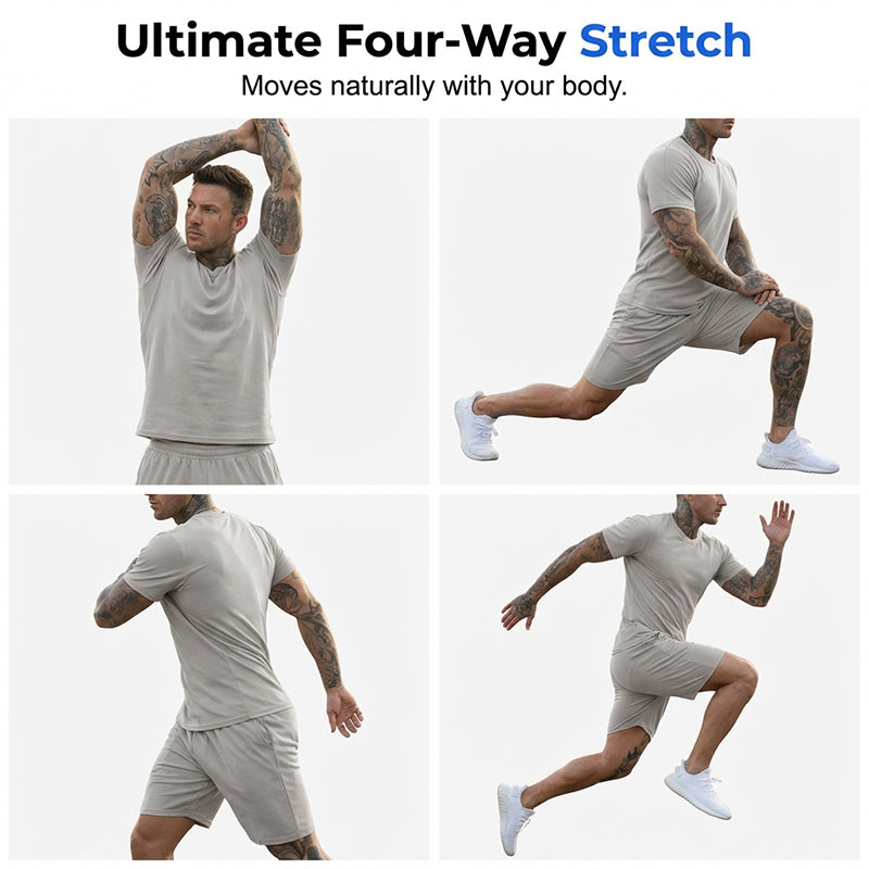 Ensemble 2 pièces pour homme : t-shirt et short de sport