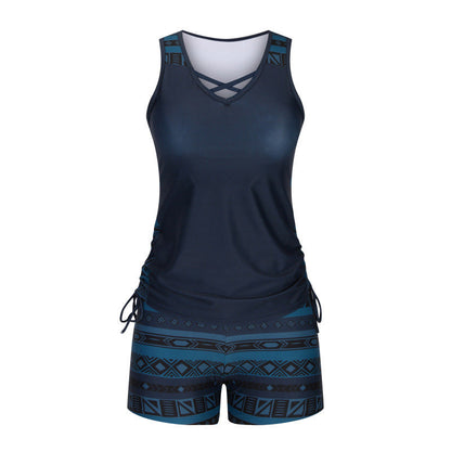 👙 50% DE RÉDUCTION ! 🌺 Ensemble Tankini Deux Pièces Imprimé – Haut Fluide & Shorty Assorti – Tissu Extensible Séchage Rapide – Parfait pour la Plage, la Piscine ou les Vacances ☀️🌊✨