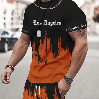👕 60% DE RÉDUCTION EN CE MOMENT ! 🔥 Ensemble t-shirt et short à imprimé graphique pour homme – Tissu doux, design audacieux, idéal pour les journées d'été ☀️