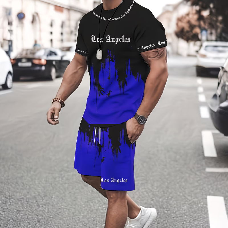 👕 60% DE RÉDUCTION EN CE MOMENT ! 🔥 Ensemble t-shirt et short à imprimé graphique pour homme – Tissu doux, design audacieux, idéal pour les journées d'été ☀️