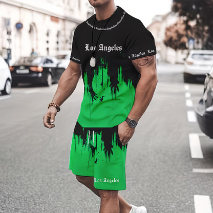👕 60% DE RÉDUCTION EN CE MOMENT ! 🔥 Ensemble t-shirt et short à imprimé graphique pour homme – Tissu doux, design audacieux, idéal pour les journées d'été ☀️